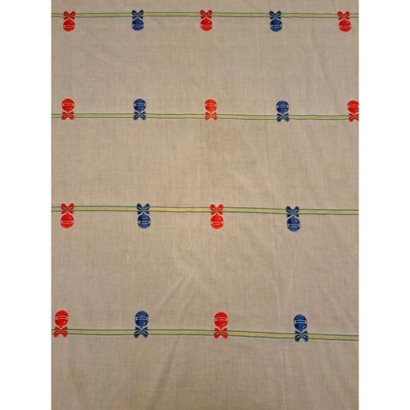 Vintage Machine Embroidered Christmas Tablecloth Six Napkins Ornaments - Picture 6 of 9